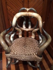 Ox horn and ocelot fur chair....speaking of Dali, he had a pet ocelot.