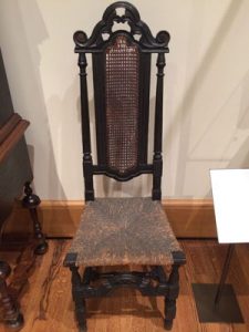 Natural Rush seat with hand woven cane back. 